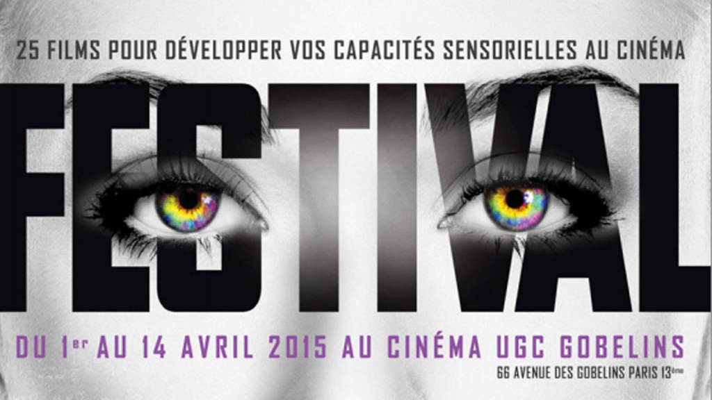 Affiche du festival du film Audiovision pour aveugles et malvoyants au cinéma UGC Gobelins du 1er au 14 avril 2015