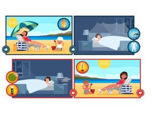 Bébés, jeunes enfants et femmes enceintes : gare aux produits solaires et anti-moustiques