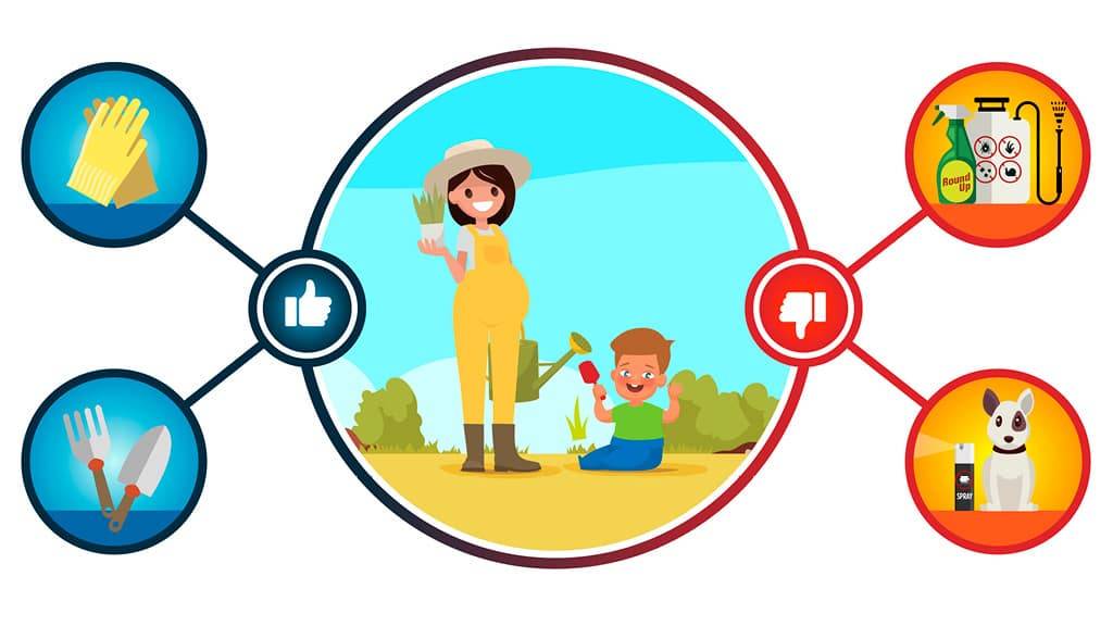 Jardinage enceinte et avec des petites enfants